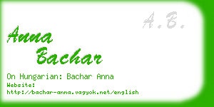 anna bachar business card